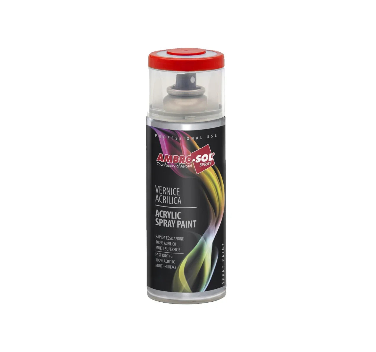 Ambro-Sol Vernice Acrilica Spray 400ml Rosso Traffico - 100% Acrilico, Essiccazione Rapida, Multi-Superficie