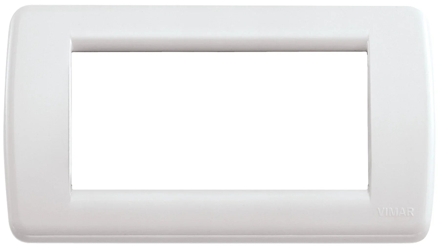 Placca Rondò 4M Bianca Per Interruttori VIMAR - Tecnopolimero Resistente - SKU 16764.04