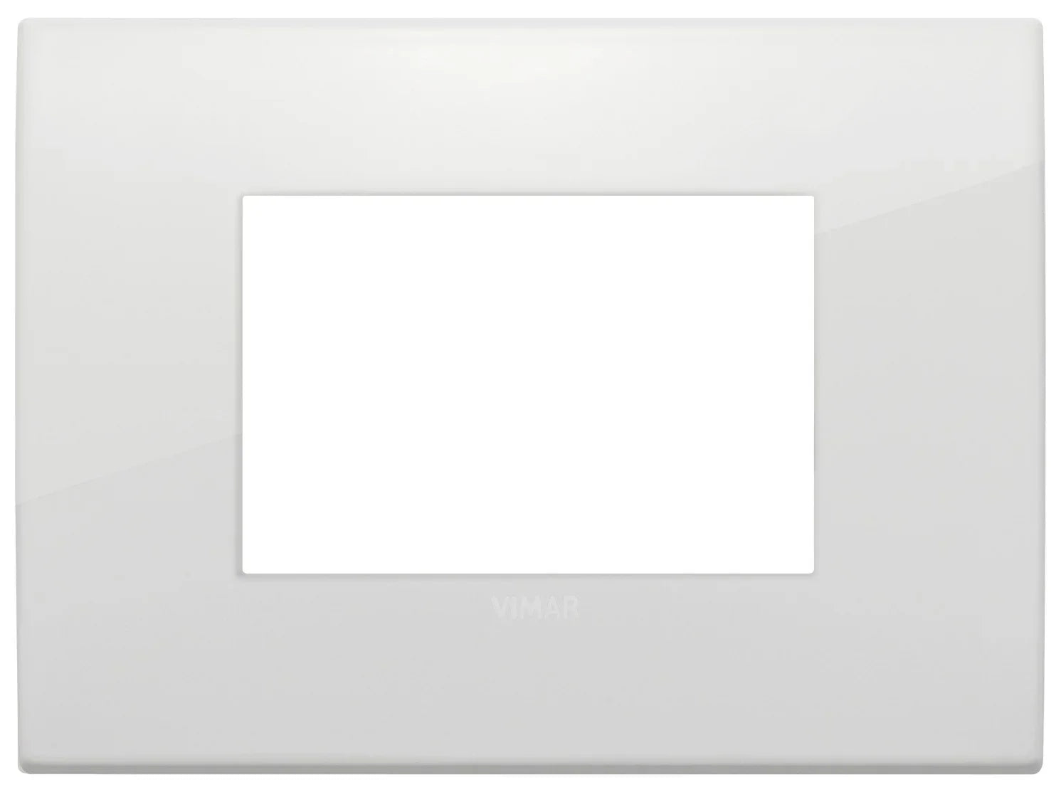 VIMAR Placca Classic 3M Polar 19653.06 - Design Elegante in Metallo per 3 Moduli, Facile Installazione