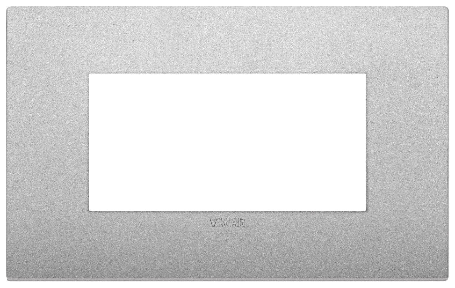 VIMAR Placca Classic 4 Moduli Silver Matt - Eleganza e Funzionalità - SKU 19654.79