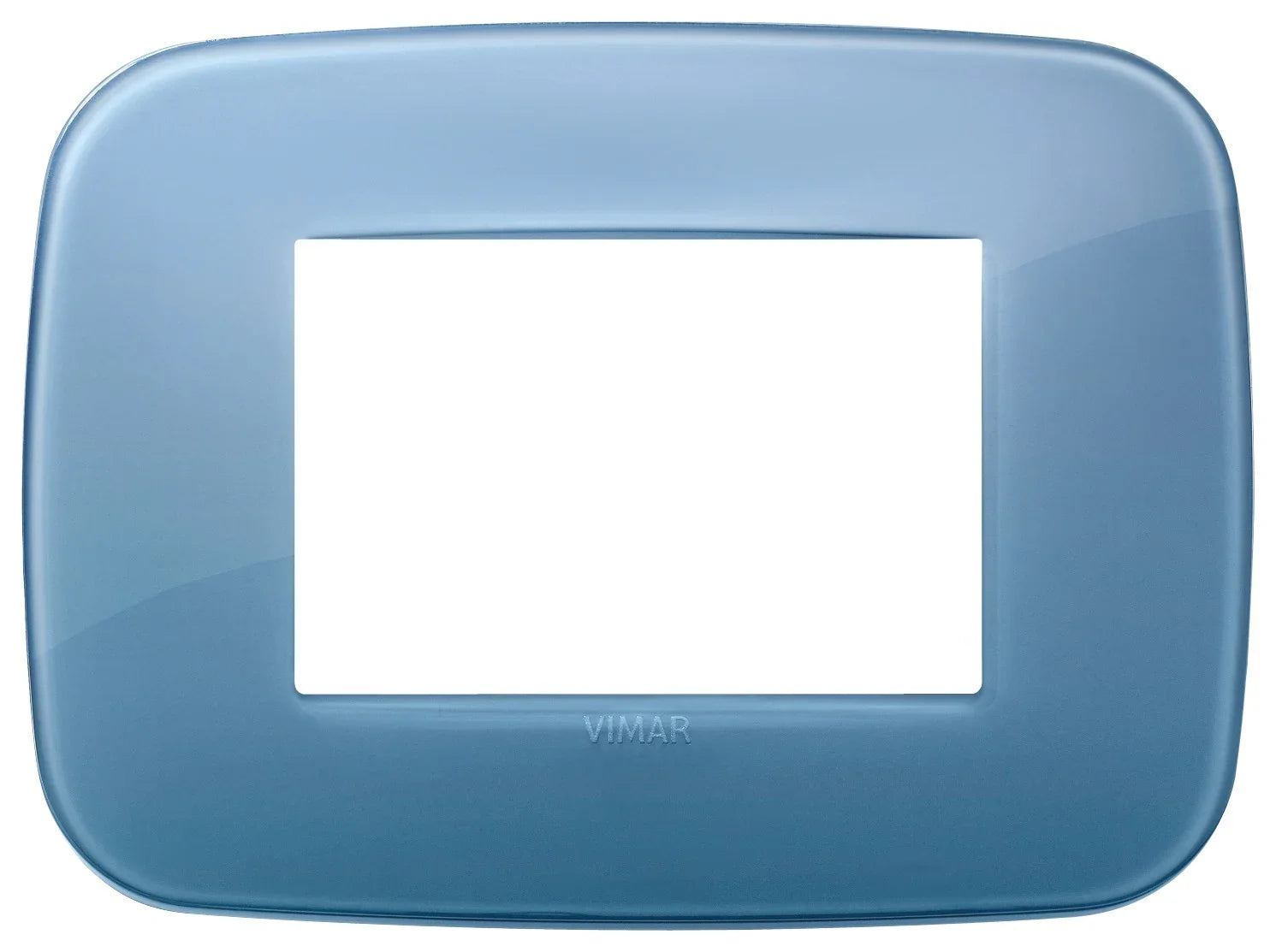 Placca Round 3 Moduli VIMAR Reflex Oltremare - Elegante e Resistente - SKU 19683.64