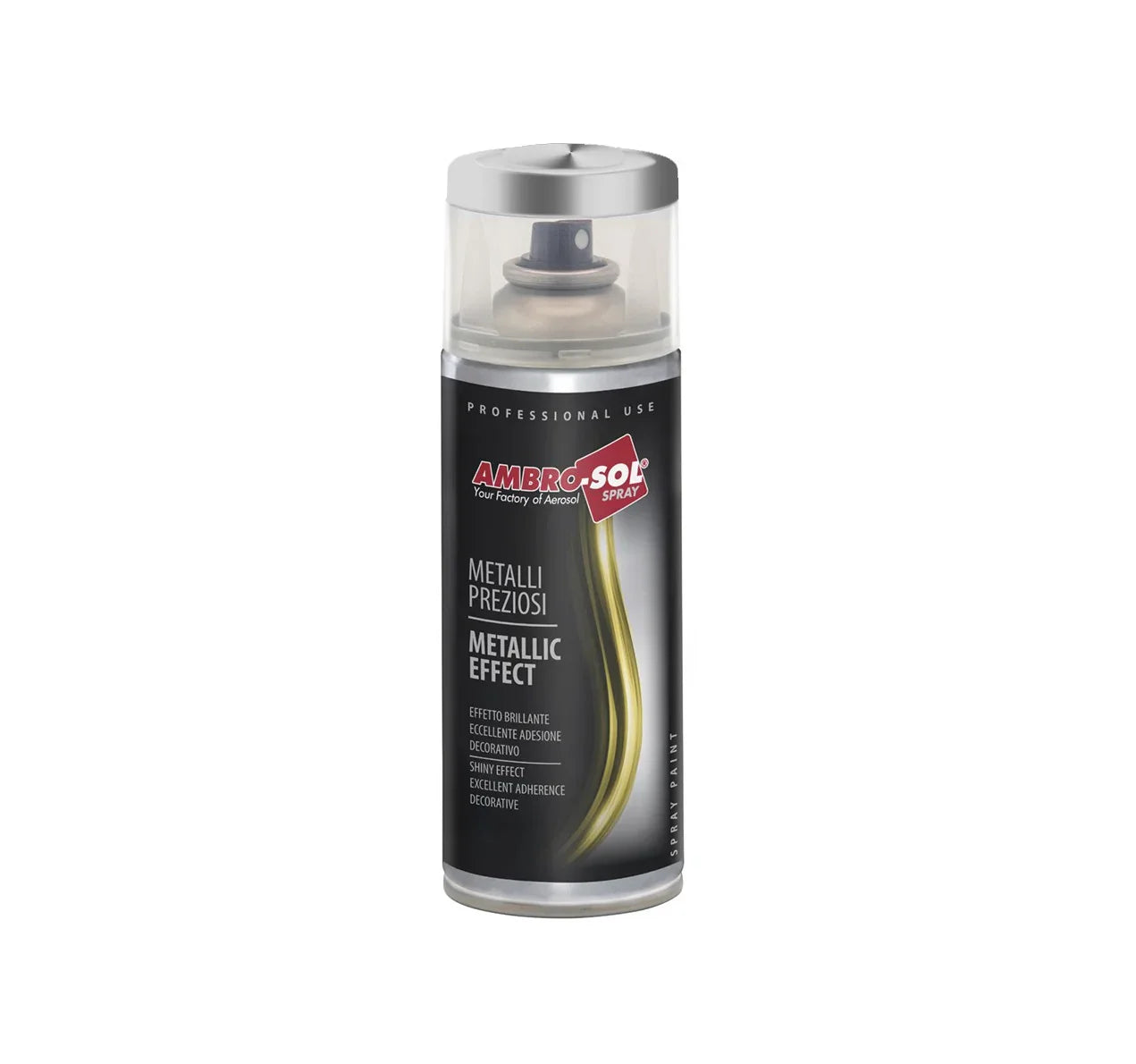 Ambro-Sol Vernice Acrilica Spray Metallizzato Argento 400ml - Essiccazione Rapida, 100% Acrilico, Facile Applicazione