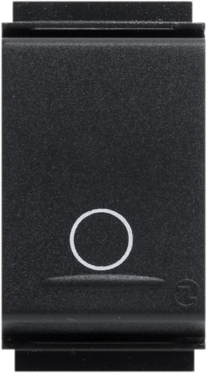 Pulsante Unipolare FEB 2021/TL 10A Nero - Compatibile Bticino Living Classic
