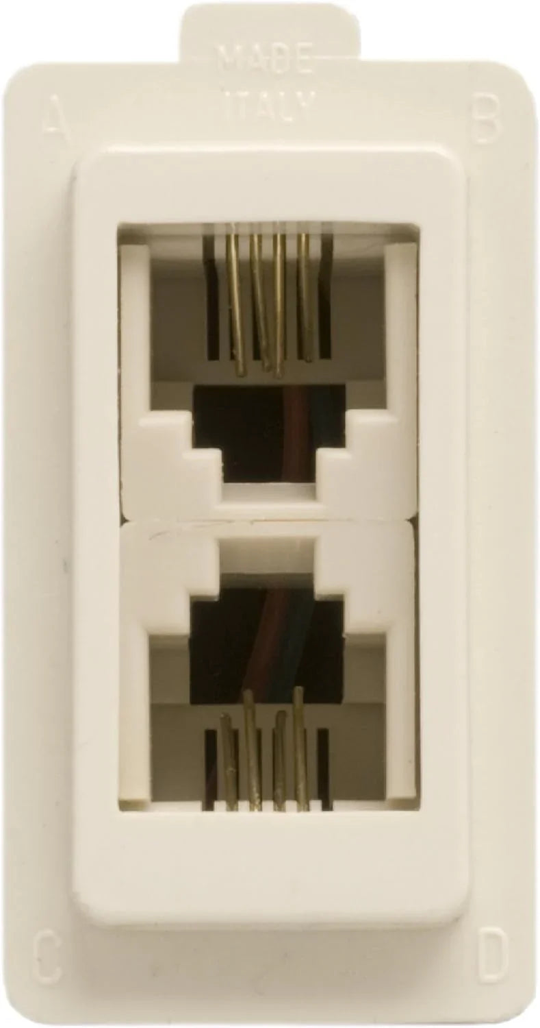 FEB 2085 Presa Telefonica 2 Plug RJ11, Color Avorio - Compatibile con Sistemi Magic