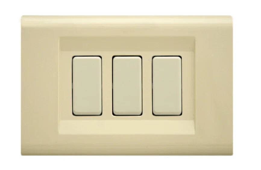 Placca Tocco 3 Moduli FEB 2573A Avorio - Design Elegante e Resistente in Tecnopolimero