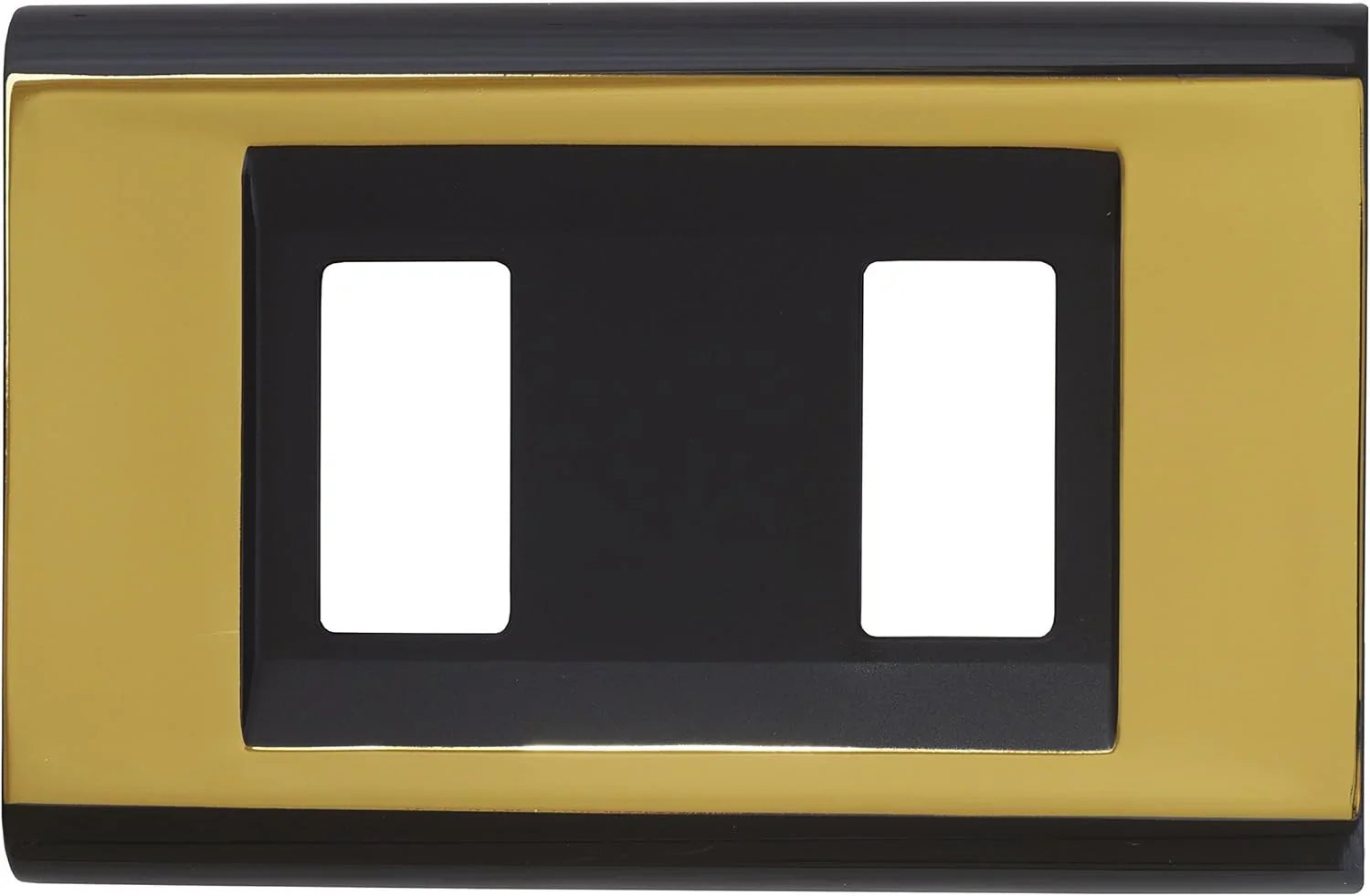 Placca Click 2F Nero Oro - FEB 2582/NOR, Design Elegante in Tecnopolimero, Installazione Rapida