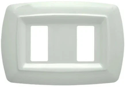 Placca Tondo' 2 Posti Bianca FEB 2592/WH - Design Elegante, Facile Installazione, Tecnopolimero Resistente