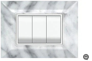 Placca Flexi' Plain 3F in Marmo Carrara - FEB 5203/MC, Elegante e Resistente per Ogni Ambiente