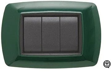 Placca Life 4 Posti Verde Scuro FEB 2984/VS - Design Elegante e Facile Installazione