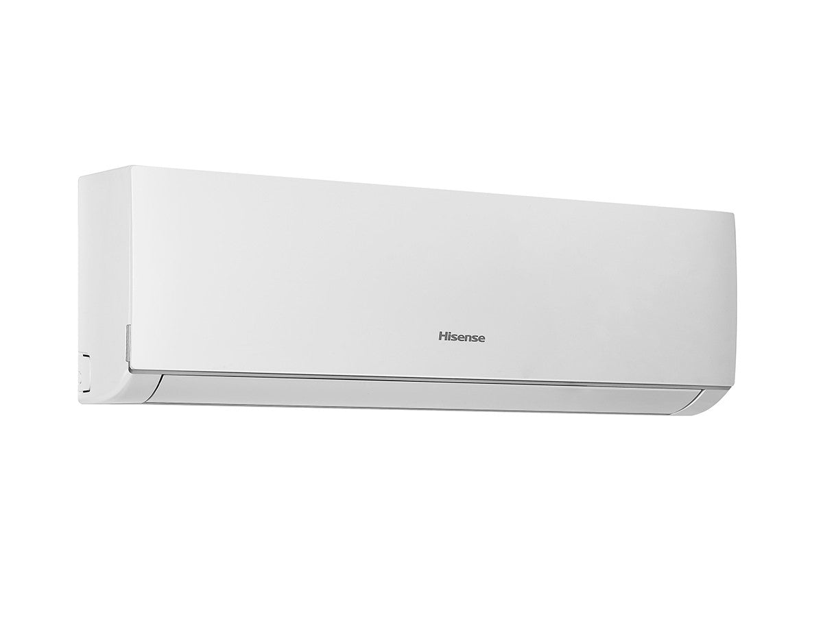 Hisense Trial Inverter air conditioning unit, 9000 BTU, energy-efficient design, Wi-Fi enabled, sleek white exterior.
