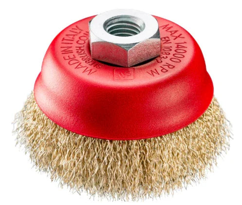 Spazzola Tazza Acciaio-Ottone D80mm BT80 - Resistente e Efficace per Pulizia Profonda