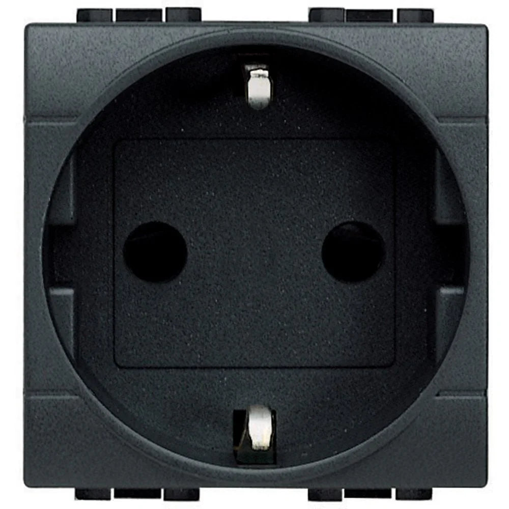 Presa 2P+T 16A 250 Vac - Standard Tedesco/Italiano - L4141, Design Antracite, Sicurezza Ottimale