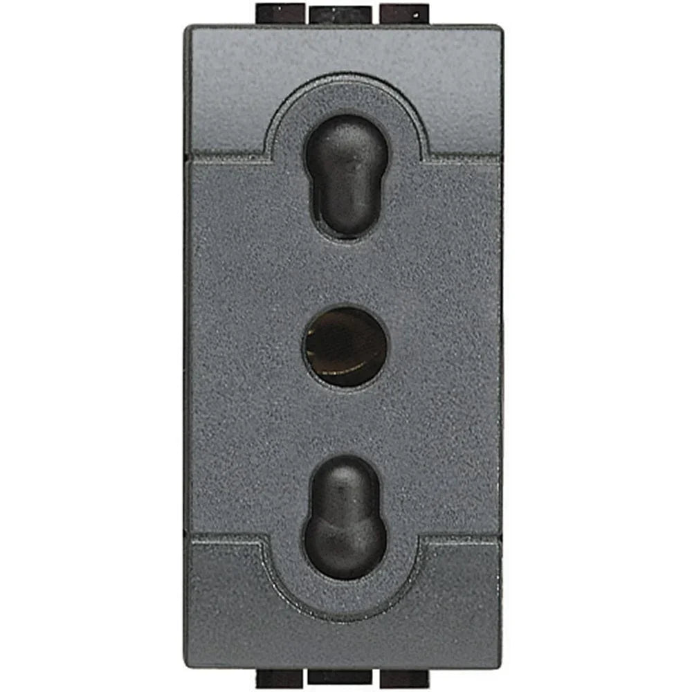 Presa Elettrica Bipasso BTicino Living Light L4180 - 10-16A, 250Vac, Design Antracite