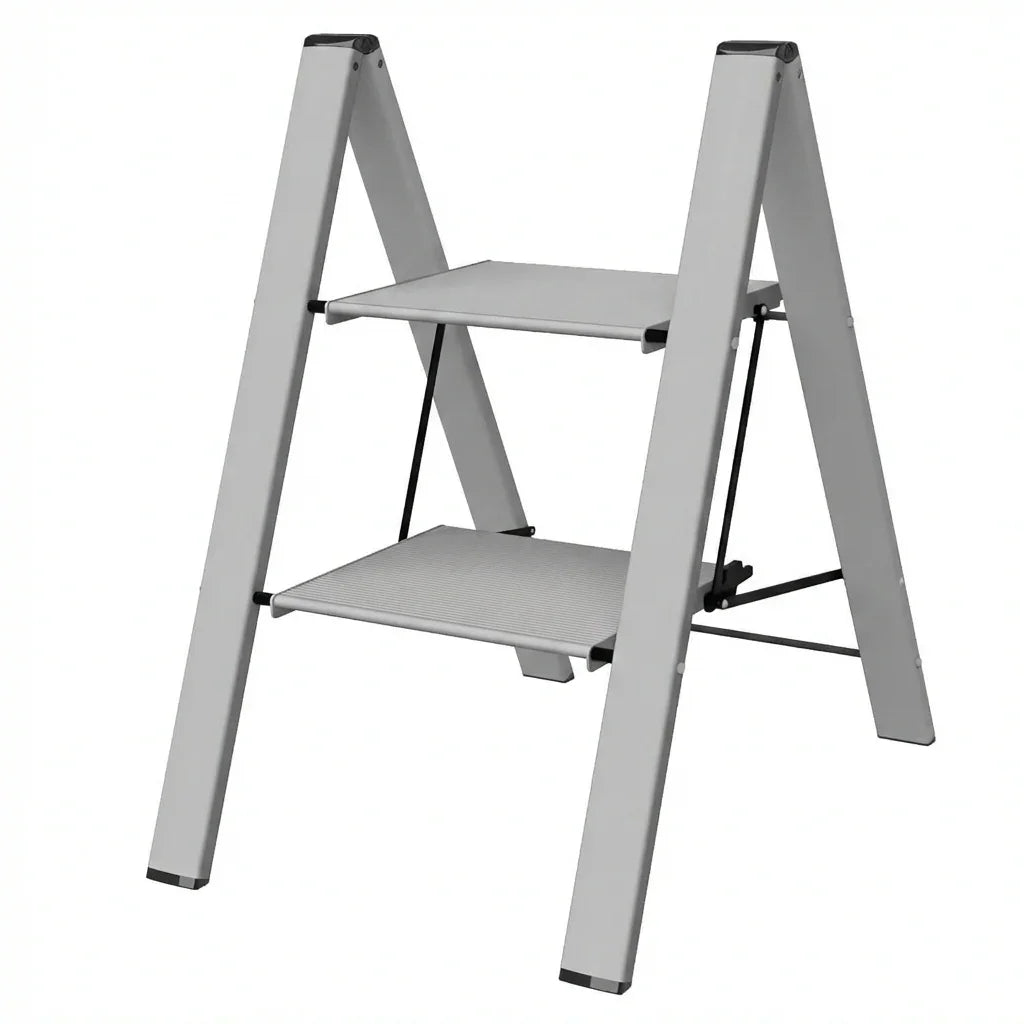 Sgabello Scala 2 Gradini Alluminio 46 Cm - SGA2GR.AL HERCULES, Antiscivolo e Leggero