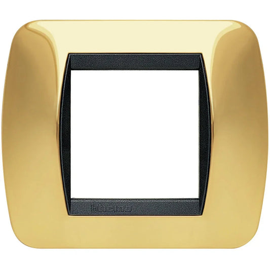 BTicino Living Int. Placca 2 Posti Oro - Elegante Finitura Dorata - Code SKU: L4802OR