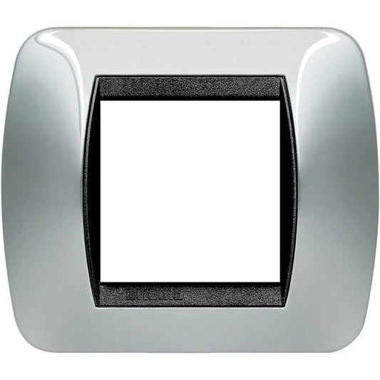 Bticino Living International Placca 2 Moduli L4802TC Titanio Chiaro - Design Elegante e Resistente