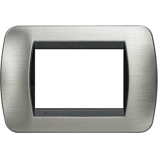 Placca 3 Modi BTicino Livinglight in Acciaio Spazzolato - SKU L4803ACS - Design Elegante e Resistente
