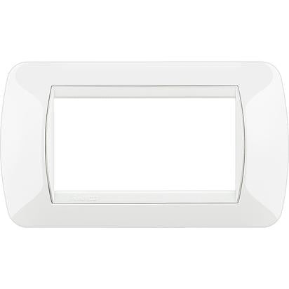 Living Int. - Placca 4 posti bianco L4804BI by BTicino, modular blank frame for Livinglight series, 80mm height, 140mm width.