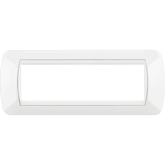 Living Int. Placca 7 posti bianco L4807BI by BTicino, modular frame for electrical installations.