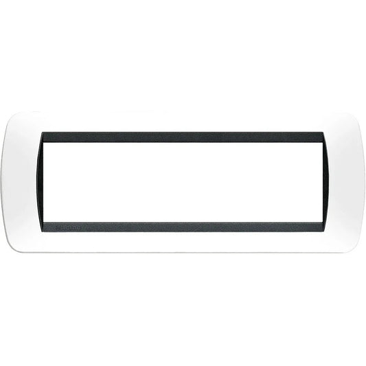 BTicino Placca 7 Posti Bianca Livinglight L4807BA - Design Elegante in Metallo per Interni Moderni
