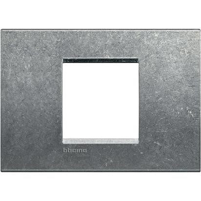 Living Light - Placca 2P Native metal frame for electrical modules by BTicino, dimensions 86x120mm.