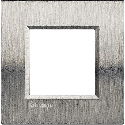 Placca Quadra Living Light 2P Acciaio Spazzolato BTicino - SKU LNA4802ACS, Design Elegante e Funzionale