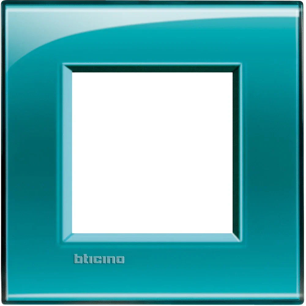 Placca Quadra 2 Moduli BTicino Verde Deep LNA4802VD - Tecnopolimero Resistente e Design Elegante
