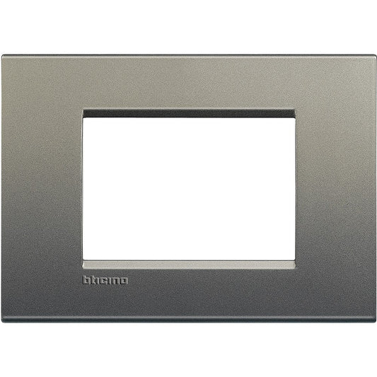 BTicino Living Light Placca quadra 3 moduli - azzurro deep, dimensioni 86mm x 120mm, tecnopolimero