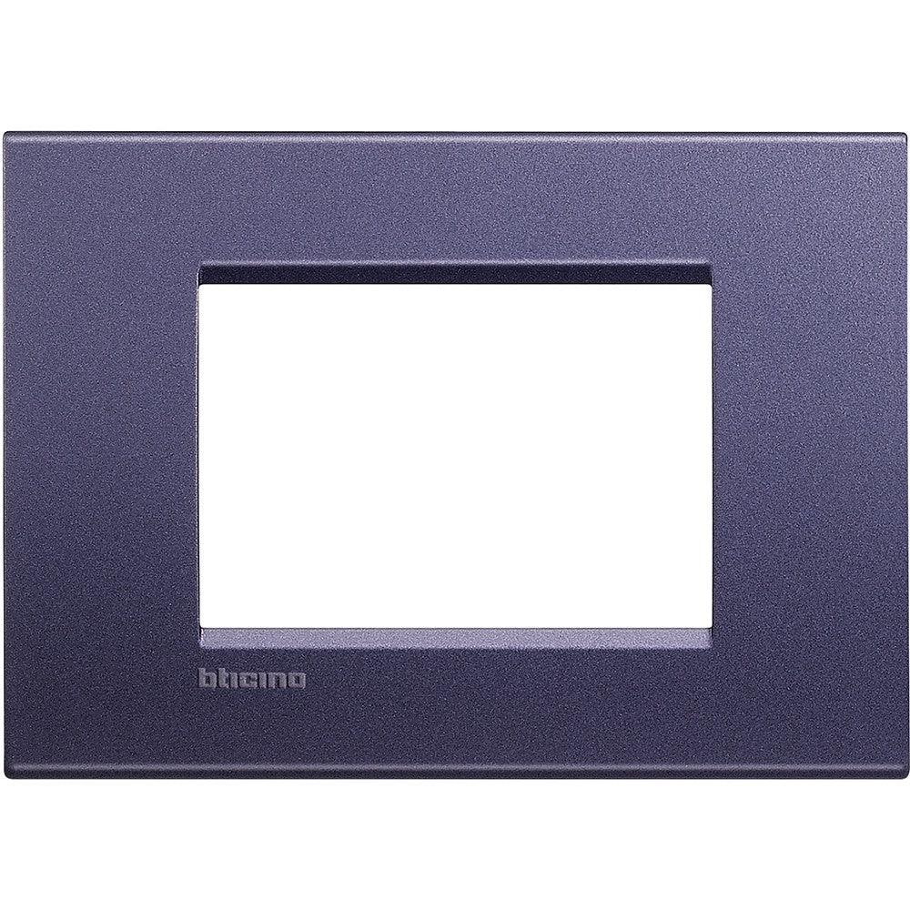 Placca 3 Moduli Bticino Livinglight Quadra Colore Cobalto - LNA4803CB