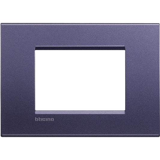 BTicino Living Light Placca 3P Club LNA4803CB - bronzo lucido quadra 3 moduli - metallo, altezza 86mm, larghezza 120mm