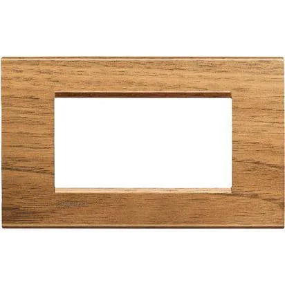 Placca 4 Moduli Livinglight in Legno Massello Noce Nazionale - LNA4804LNC - Design Elegante e Funzionale