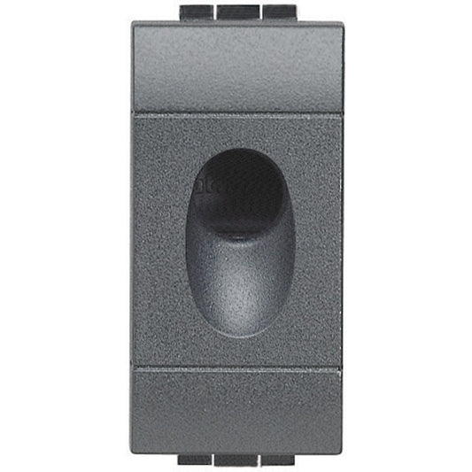Falso polo con foro BTicino LivingLight antracite per cavo TV, design pratico ed elegante.