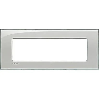 Placca BTicino Living Light 7P Grigio Ghiaccio LNA4807KG - Design Elegante e Versatile per Moduli