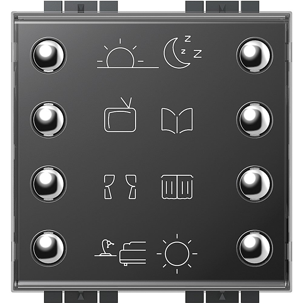 Living Light Comando 8 tasti LN4652 control panel for hotel room lighting and automation functions.