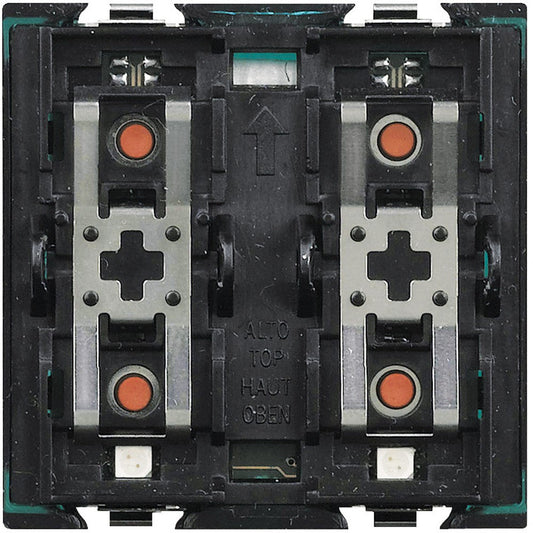 Living Light LN4661M2 internal actuator with 2 relays, 4 buttons, and 3 bi-color LEDs for advanced shutter control.