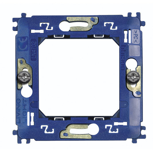 Bticino Livinglight supporto 2 moduli LN4702, supporto universale per scatole quadre, non compatibile con placche AIR.