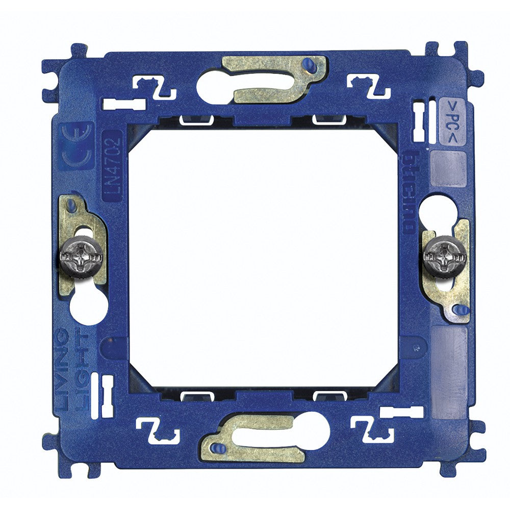 Bticino Livinglight supporto 2 moduli LN4702, supporto universale per placche quadrate della serie LivingLight.