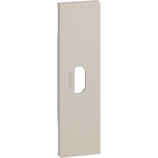 Cover Bticino Living Now for HDMI connector, 1 module in sand color, model KM14, designed for modern setups.