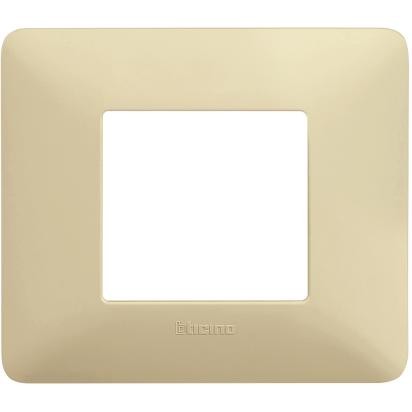 Placca Bticino Matix 2 moduli corda AM4802BCD - placca in tecnopolimero, misura 84mm x 96.2mm, colore corda.