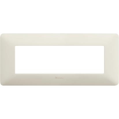 BTicino Matix 6-module cover plate in cenere color, made of technopolymer, dimensions 84mm x 191mm.