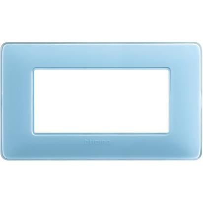 Placca Bticino Matix 4 moduli turchese AM4804CAR, design elegante, misura 84mm x 143.7mm, per supporto 504SA.