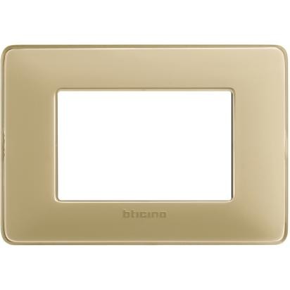 Bticino Matix 3-module switch cover in ivory, dimensions 84mm x 120mm, designed for support 503SA.