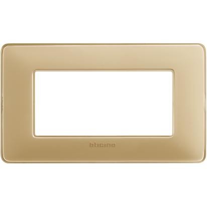 Bticino Matix ivory 4-module plate AM4804CAV for support 504SA, dimensions 84mm x 143.7mm.