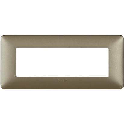 Bticino Matix 6-moduli placca in titanio AM4806MTA, dimensioni 84mm x 191mm, supporto 506LSA.