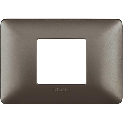 Placca Bticino Matix 2 moduli centrati iron AM4819MIR, supporto 503S/2A, altezza 84mm, larghezza 120mm, colore iron.