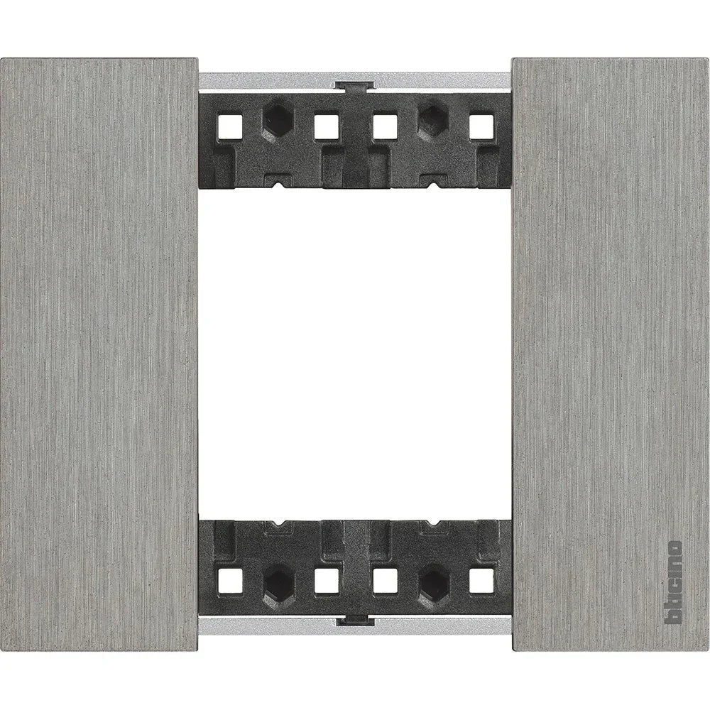 Placca BTicino Living Now 2 Moduli Acciaio - Design Elegante KA4802ZG, Alta Qualità e Facilità di Installazione