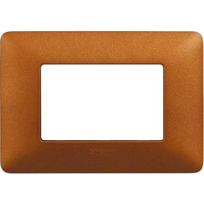 Placca Bticino Matix 3 moduli rosso terra AM4803TRT, supporto 503SA, dimensioni 84mm x 120mm