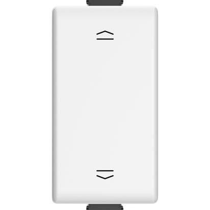 Bticino Matix doppio pulsante bianco per tapparelle, tensione 250Vac, corrente 10A, design funzionale.