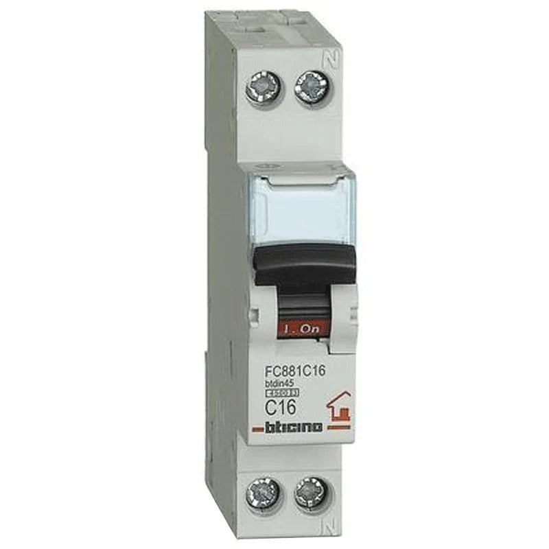Interruttore Magnetotermico Bticino FC881C16 16A 1+N 4,5kA - Protezione Elettrica Sicura e Affidabile