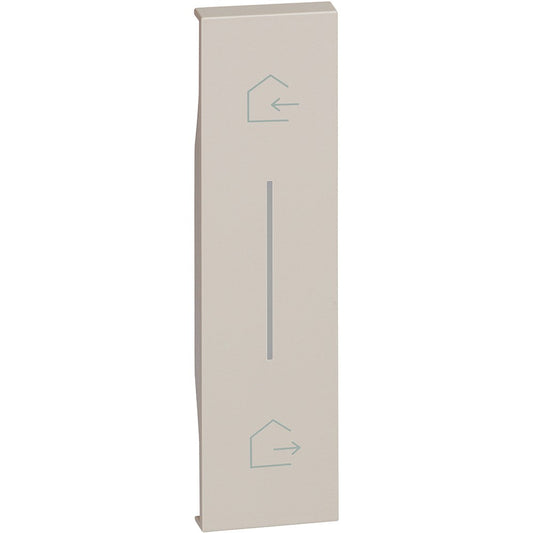 Cover Bticino Living Now illuminable with Entra & Esci symbols, Sand color, for wireless command art. K4570CWI.